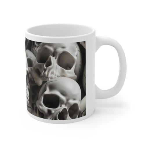 Medium Skulls on White 11 oz Coffee Mug