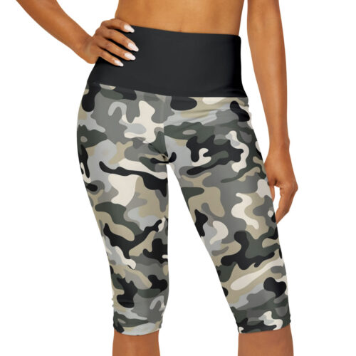 Yoga Capri Leggings (AOP) in Traditional Camouflage Pattern