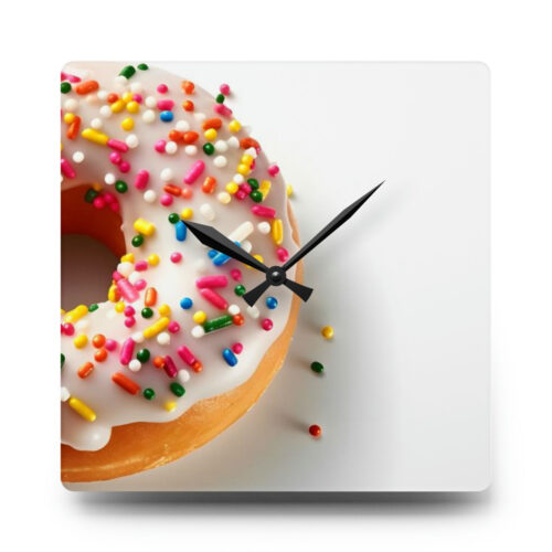 Acrylic Wall Clock - Donut With Sprinkles