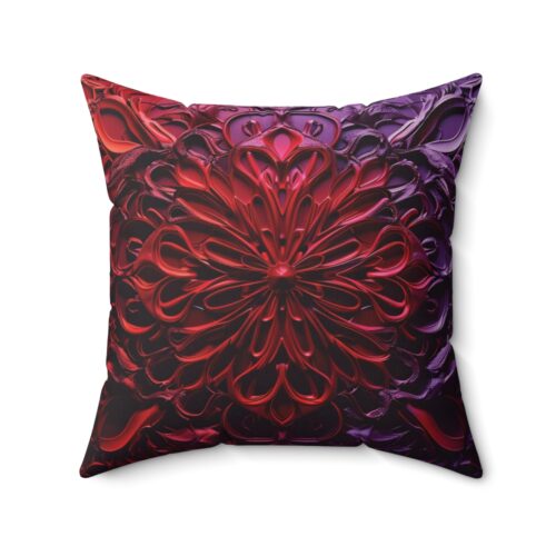 Cushion - Purple & Red Rosette