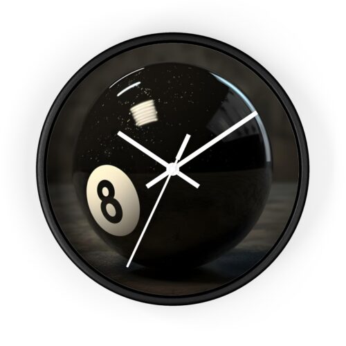 Framed Wall Clock - 8 Ball