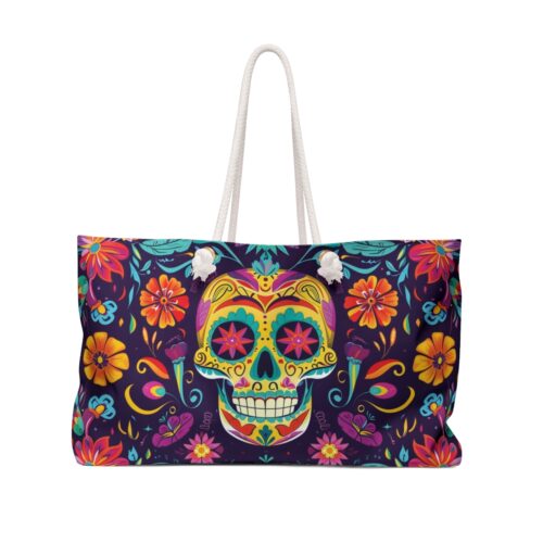 Weekender Bag - Decorated Skull and Flowers