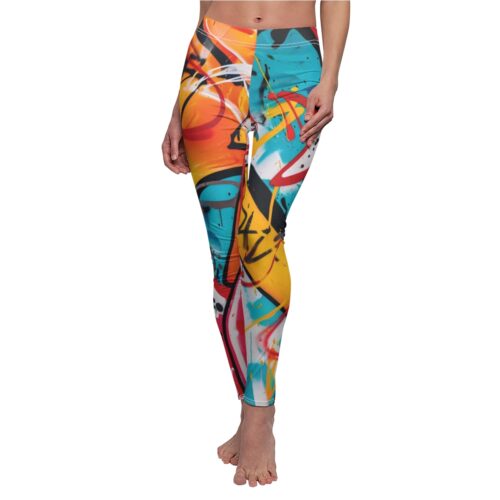 Street Art Urban Graffiti Leggings – Bold Multi-Color Print
