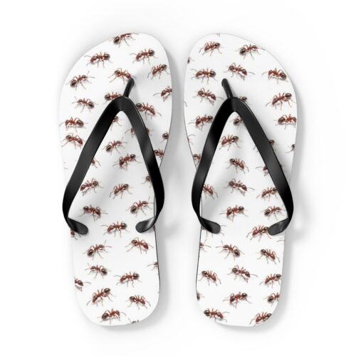 Ant March Flip Flops — Quirky Large Ant Graphic Summer Sandals