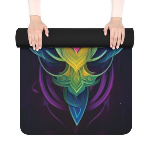Ornamental Rainbow Lotus Rubber Yoga Mat