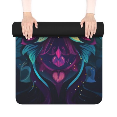 Ornamental Multicolor Lotus Rubber Yoga Mat