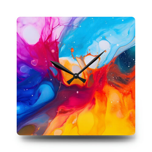 Oil and Water Rainbow Wall Clock