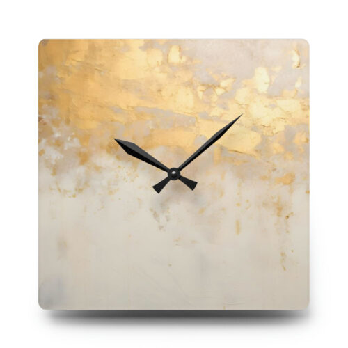 Acrylic Wall Clock - Gold and Cream
