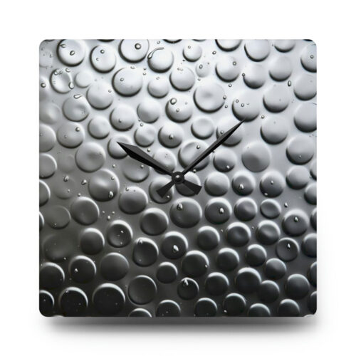 Acrylic Wall Clock - Hammered Steel