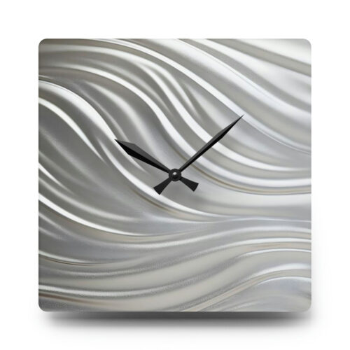 Acrylic Wall Clock - Platinum Silk