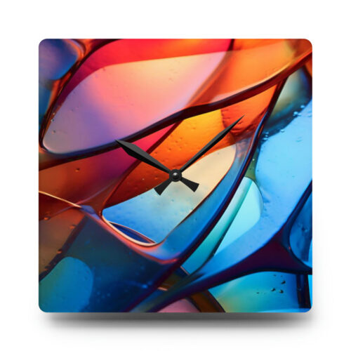 Acrylic Wall Clock - Glass Chips