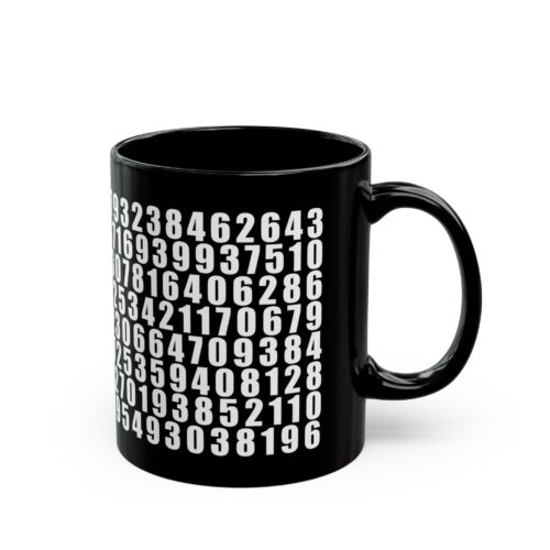 Pi to Two Hundred Decimal Places - 11oz & 15oz Black Mug
