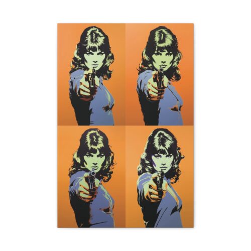 Bang, Bang, Bang in Orange & Violet – Art Print on Matte Canvas