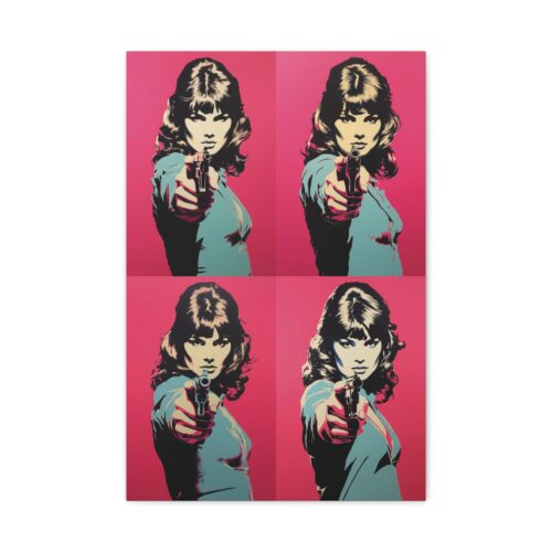 Bang, Bang, Bang in Magenta & Blue – Art Print on Matte Canvas
