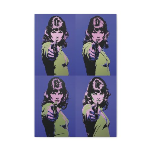 Bang, Bang, Bang in Blue & Green – Art Print on Matte Canvas