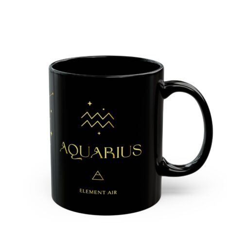 Signs of the Zodiac - Aquarius - 11oz & 15oz Black Mug