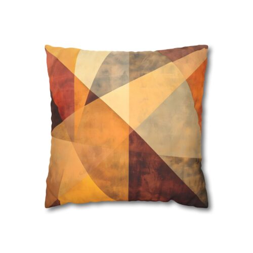 Intersections Faux Suede Pillowcase - Earth Tone Square Pillow Cover