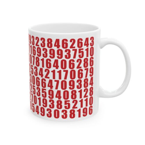 Pi to Two Hundred Decimal Places - 11 oz & 15oz Coffee Mug in Strawberry