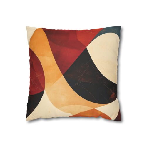 Earth in Harmony Abstract Pillowcase - Faux Suede Square Cushion Cover