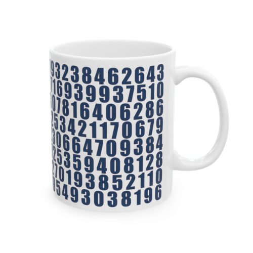 Pi to Two Hundred Decimal Places - 11 oz & 15oz Coffee Mug in Blueberry