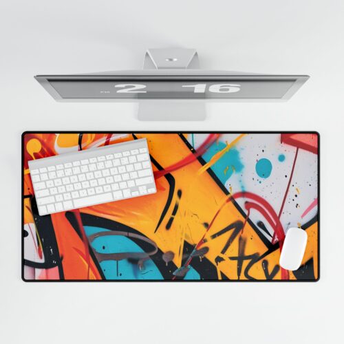 Graffiti Urban Desk Mat — Non-Slip Smooth Surface, Scratch-Resistant