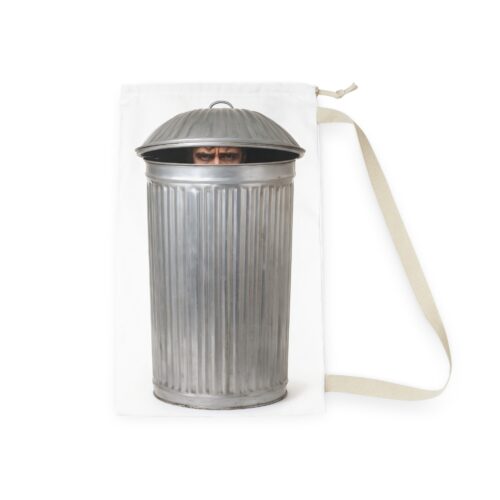 Novelty Laundry Bag — 'Lost in the Bin' Man-Peeking Dustbin Graphic