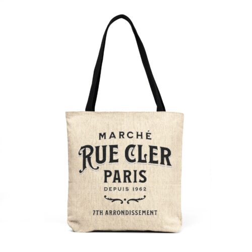 Rue Cler Market Paris Woven Tote — Typographic Market Bag