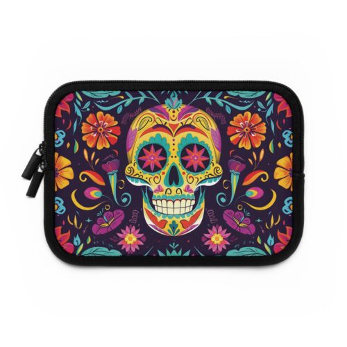 Day of the Dead Colorful Laptop Sleeve — Sugar Skull Graphic