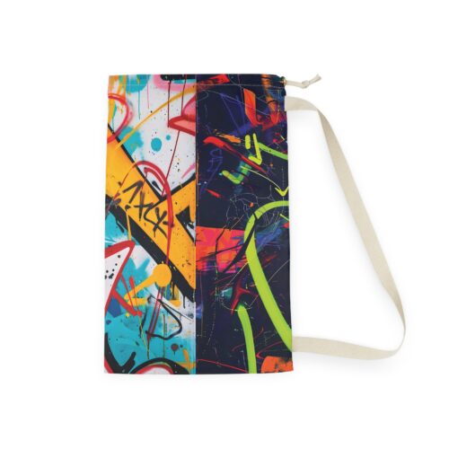 Graffiti Split Laundry Bag  - Bright & Dark Urban Street Art Design