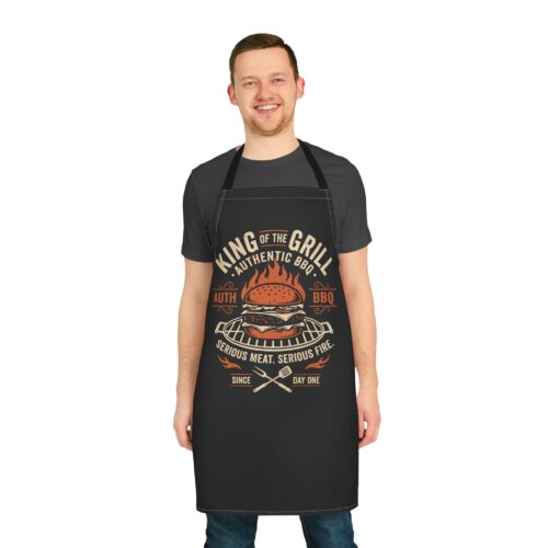 King of the Grill BBQ Apron — Authentic Hamburger Grill Graphic