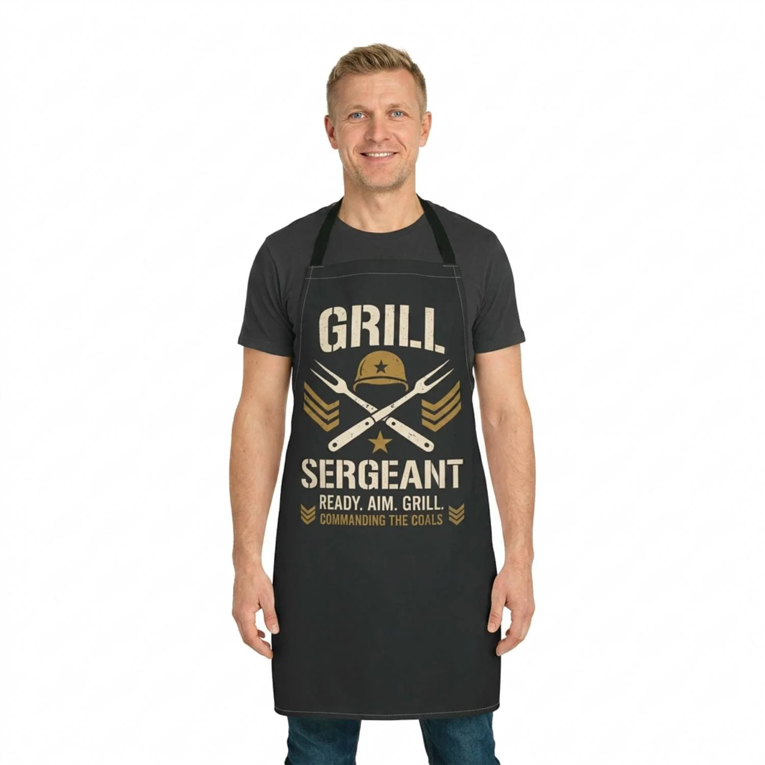 Grill Sergeant BBQ Apron — Humorous Military Theme Apron